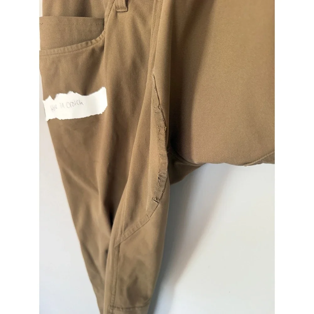 Lululemon ABC Pant Slim 28 Khaki Tan Men Technical Trousers LM5704S Flawed